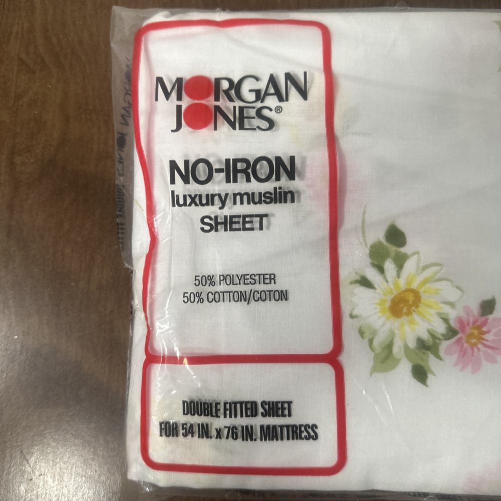 Vintage Morgan Jones Double Sheet Set Bonnie Bouquet No Iron Muslin 54" X 76"‎ - Picture 2 of 7